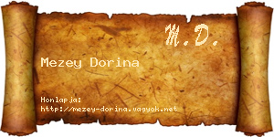 Mezey Dorina névjegykártya